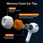 Airpod Pro Ear Tip Memory Foam & Silicone Hybrid Ear Tips, Perfect Noise - Image 6