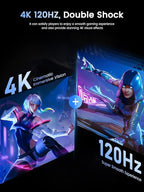 UPERFECT Portable Monitor 4K 120HZ QLED 17.3" | 0.1ms Gaming Monitor, 500 Nits - Image 2
