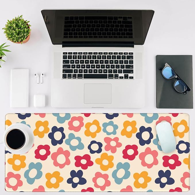 Mouse Pad Large Vintage Flowers Non-Slip Game Desk Mat - Image 2