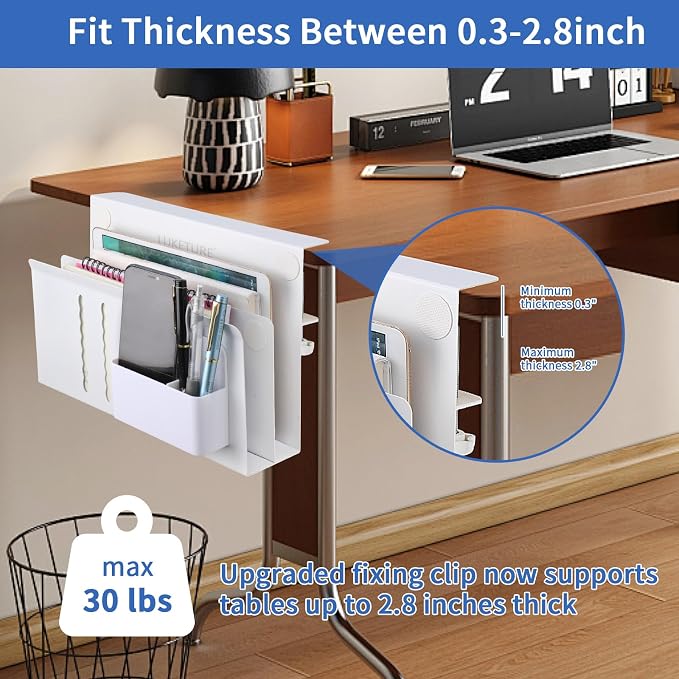 LUKETURE Laptop Holder, Steel Desk Side Storage, No Drill Standing Desk - Image 3