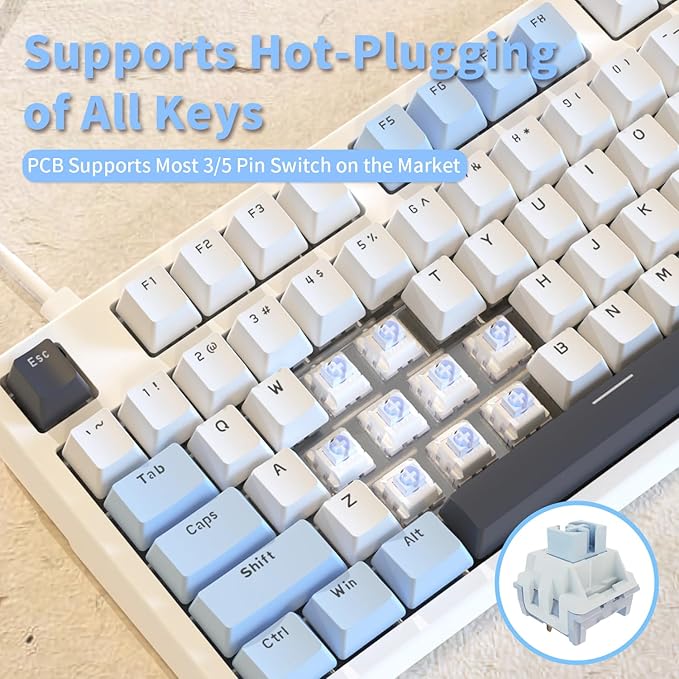 AJAZZ AK35I V3 104-Key Full Size Wired Gasket Mount Gaming Keyboard - Image 4