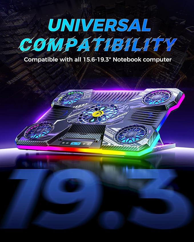 ChillCore Laptop Cooling Pad, RGB Laptop Fan Cooling Pad 9 Fans - Image 5