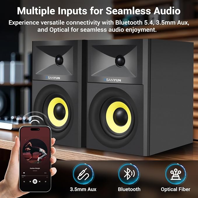 SW205 4" Bookshelf Speakers | Immersive HiFi Audio - Image 3