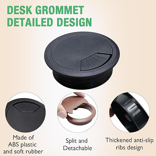 5 Pcs Desk Grommet 2-3/8" / 60 mm, Desk Cord Hole Cover, Cable Grommet ABS - Image 3