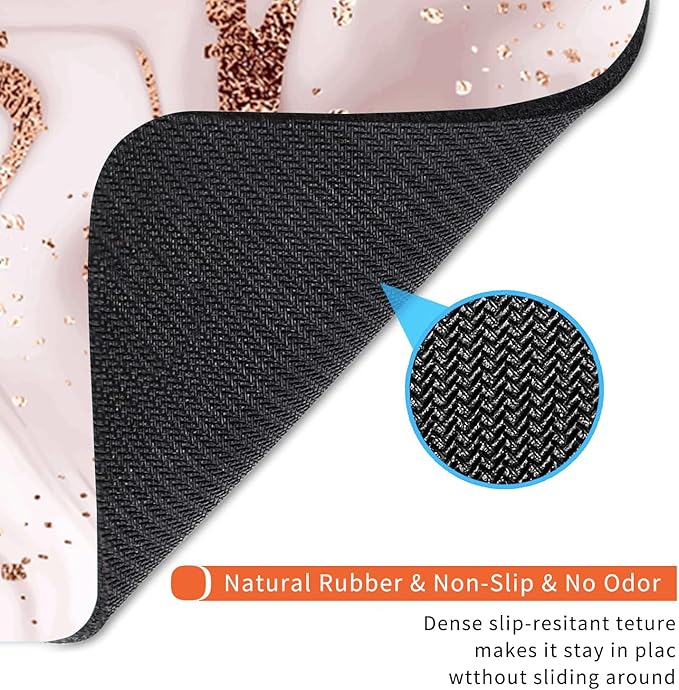 Square Mouse Pad Rose Gold Marble, Personalized Premium-Textured Custom Mouse - Image 5