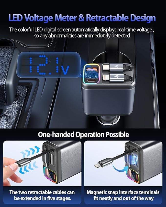 247W Retractable Car Charger - Image 3