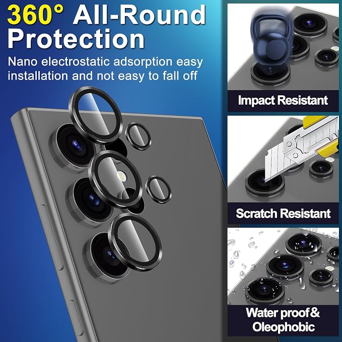 for Samsung Galaxy S23 Ultra Camera Lens Protector, Individual Metal Ring - Image 3
