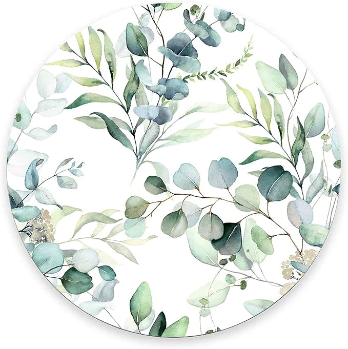 Mouse Pad, Cute Mousepad with Design, Round Grass Leaves Mat, Small Non-Slip by Armanza