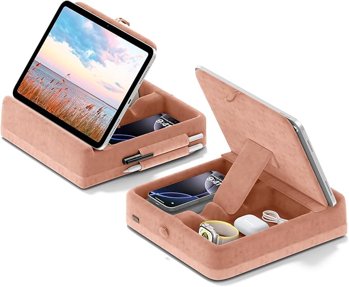 KDD Tablet Pillow Stand with Storage, Foldable iPad Holder by KDD