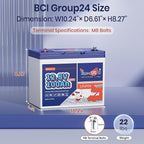 12V100Ah Group24 Mini LiFePO4 Battery, Grade A Battery Cells, Drop-in - Image 2