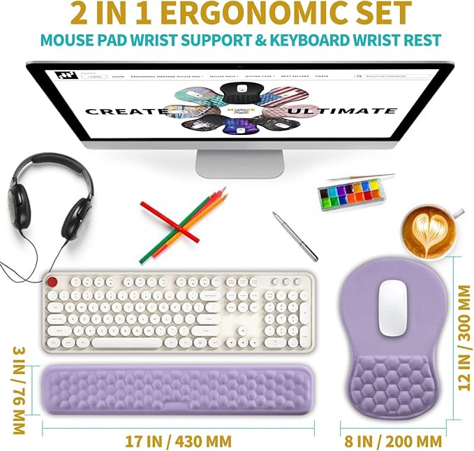 Hokafenle 2 in 1 Ergonomic Mouse Pad Wrist Support & Wrist Rest - Image 2