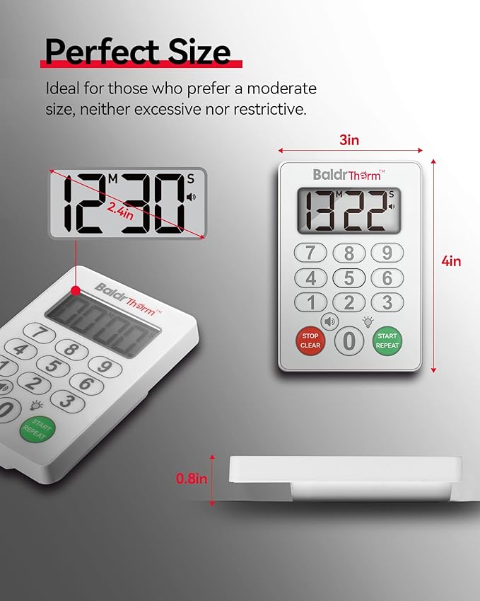BaldrTherm Digital Kitchen Timer, Magnetic Waterproof Countdown Timer - Image 7