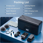 Microphone for iPhone with Charging Case Mini Microphone Wireless Lavalier USB - Image 2