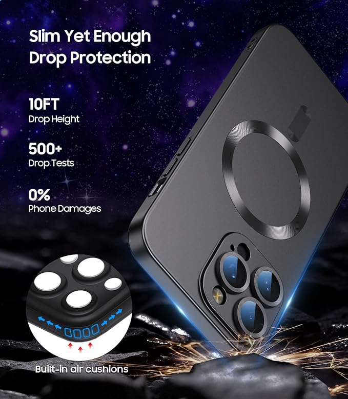 Magnetic for iPhone 15 Pro Case Slim Soft Silicone Bumper Shockproof Metallic - Image 4