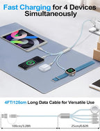 4-in-2 Charging Cable for Apple Watch Charger/Samsung/iPhone Charger, - Image 3