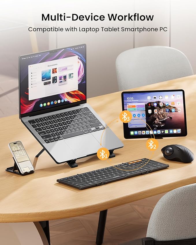 ProtoArc Foldable Bluetooth Keyboard, XK01 Full-Size Portable Wireless Keyboard - Image 5