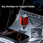 4 in 1 Retractable Car Charger, 69W Car Charger USB C, Cigarette Lighter Adapter - Image 4