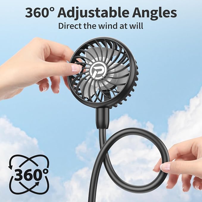 PANERGY Portable Neck Fan Rechargeable Hand Free Personal Fan Mini Wearable - Image 4