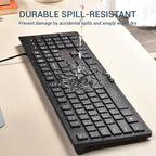 Computer Keyboard Wired, Plug Play USB Keyboard, Low Profile Chiclet Keys - Image 8