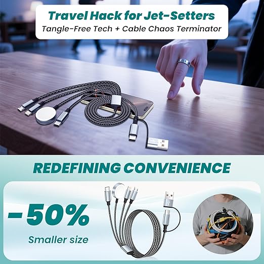 Travel Essentials 4 in 2 Multi Charging Cable - Image 8