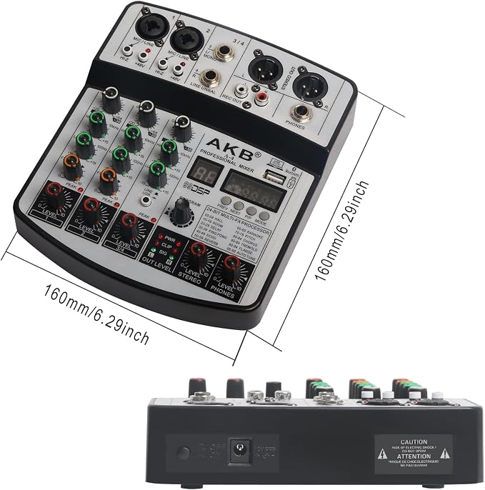 Dj Mixers 4 Channel Audio Mixer Sound Board - Image 2