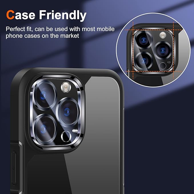UniqueMe Compatible with iPhone 12 Pro Max 6.7" Camera Lens Protector Tempered - Image 3