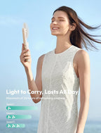 Aecooly Slim Portable Fan with Mirror, Thin Handheld Fan, USB Rechargeable Mini - Image 5