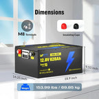 12V 628Ah LiFePO4 Lithium Battery 300A BMS, Built-in Bluetooth 5.0, Full Metal - Image 4