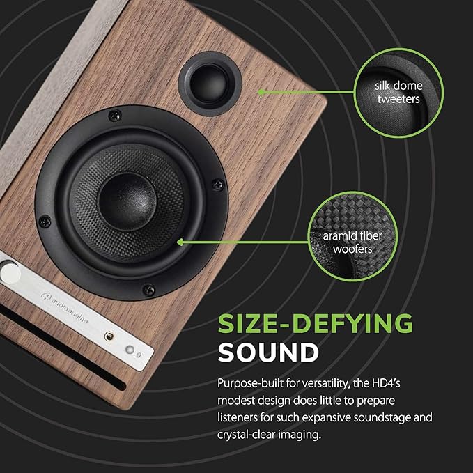 Audioengine HD4 24 Bit Bluetooth Bookshelf Speakers - Image 6