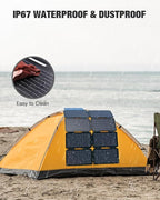 GRECELL 80W Portable Solar Panel, Foldable Solar Panel QC3.0 USB-A &Type-C Port - Image 5