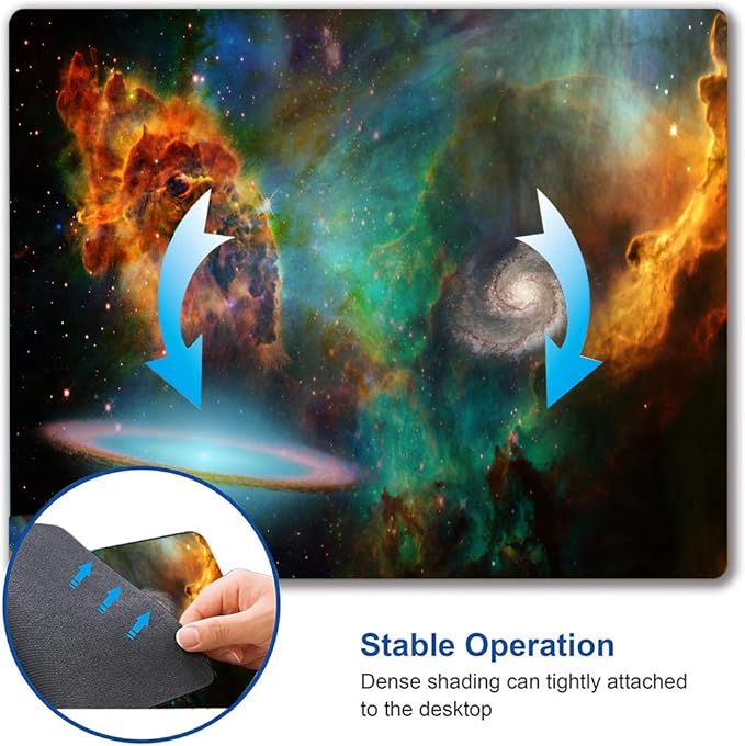 Mouse Pad, Galaxy Mouse Pad, Square Waterproof Mouse Pad Non-Slip Rubber Base - Image 6