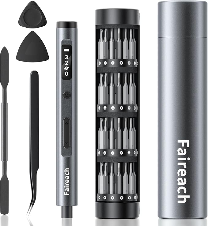65-IN-1 Mini Electric Screwdriver Cordless, Precision Screwdriver Magnetic Bits by Faireach
