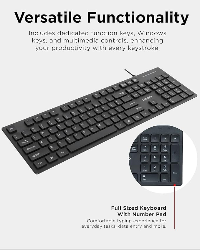 Lenovo 305 Wired USB-C Keyboard - Image 4