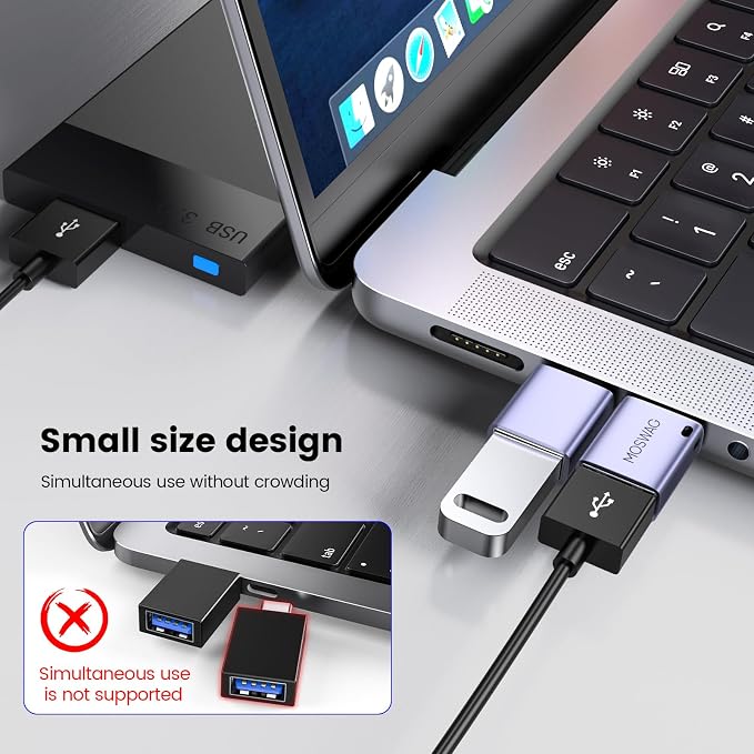 MOSWAG 2 Pack USB C to USB Female Adapter, USB 3.0 to Thunderbolt 3 OTG Adapter - Image 5