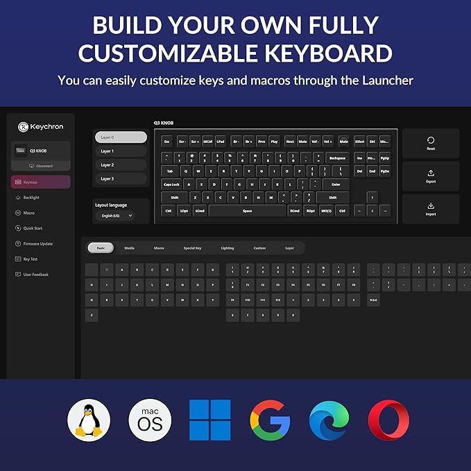Keychron Q3 Wired Custom Mechanical Keyboard Knob Version, TKL Tenkeyless - Image 9