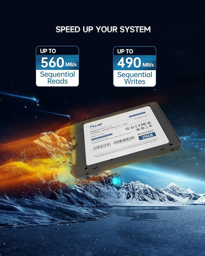 FX812 256GB SSD SATA III 2.5" 6GB/s, 3D NAND TLC, 70% SLC Cache, Compatible - Image 2