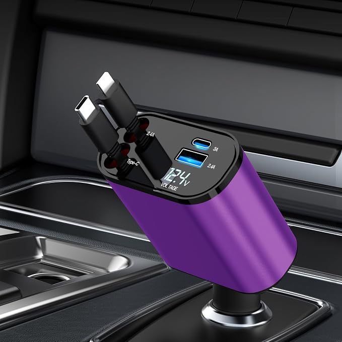 Retractable Car Charger Compatible by COCIVIVRE