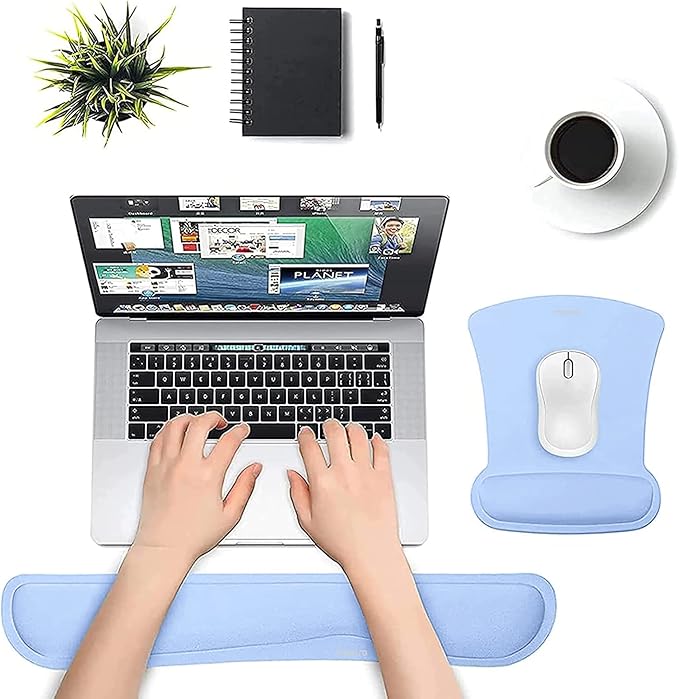 MOSISO Wrist Rest Support for Mouse Pad & Keyboard Set, Ergonomic Mousepad - Image 2
