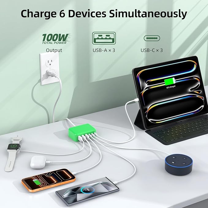 6 in 1 USB Charger, 50% Smaller Charging Station - Image 2