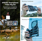 APEXEL Universal Phone Rig Video Kit. Aluminum Handheld Smartphone Vlogging Cage - Image 3