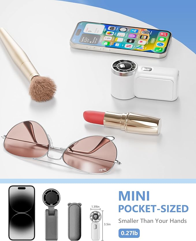 Portable Handheld Mini Fan, 6 Gear Wind, Hand Small Travel Personal Held Fans - Image 2