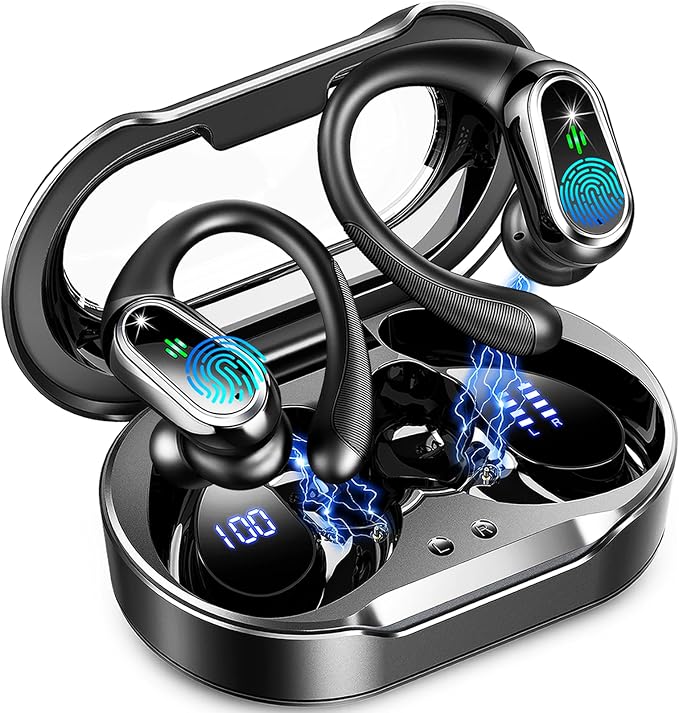 Wireless Earbuds, 2025 Bluetooth 5.4 Headphones Sport, 50Hrs HiFi Stereo Deep by Rolosar