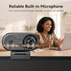EMEET C100 2K Webcam for PC, Built-in Mic, Rotating Privacy Cover, Portable - Image 3