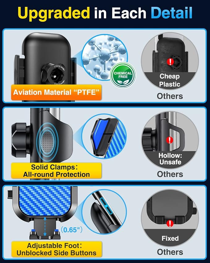 VANMASS Car Phone Holder Mount 2025 Upgraded Car Vent Phone Mount Clip - Image 6