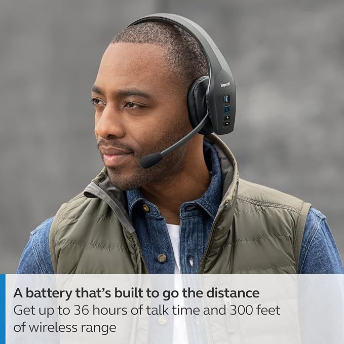 BlueParrott B650-XT Mono Bluetooth Wireless Headphones 96% Noise Canceling Over - Image 2