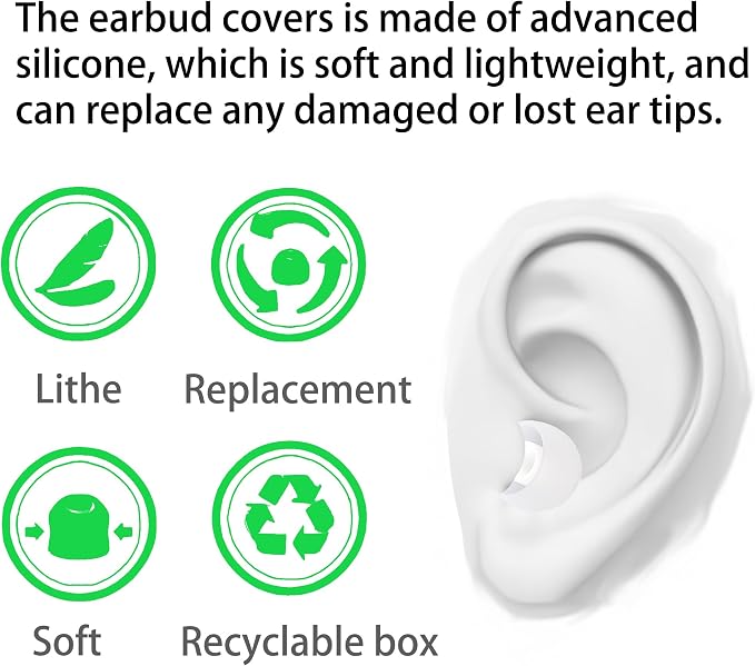 Silicone Replacement Earbud Tips Earbud Covers Fit Most in-Ear Earbuds - Image 4
