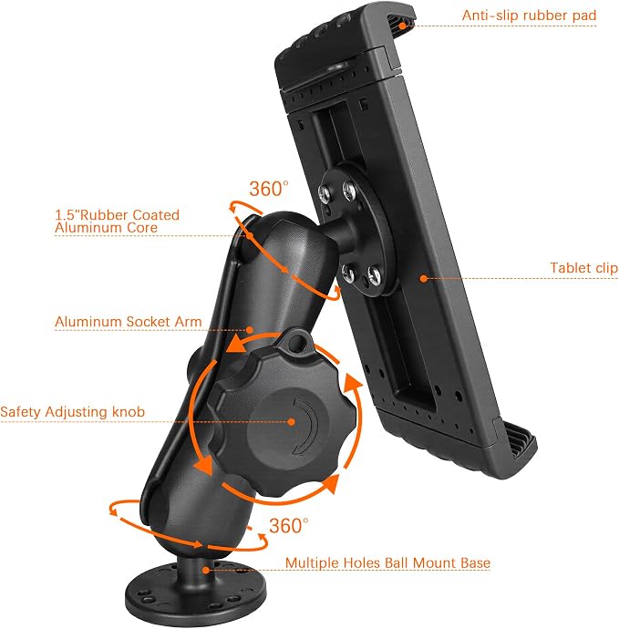 Aluminum Heavy-Duty Truck Tablet Mount - Image 7
