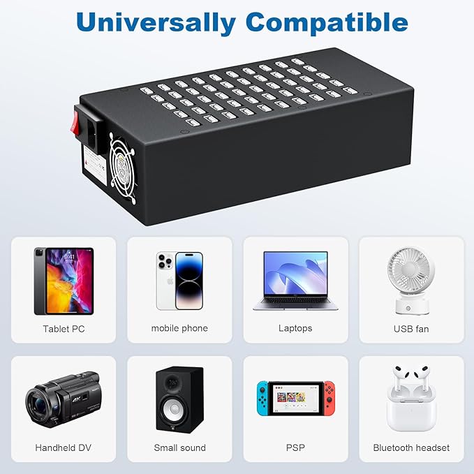 50 Port 200 Watt USB Charging Station, USB Fast Charger - Image 5