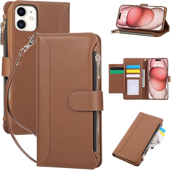 Compatible with iPhone 11 Wallet Phone Case-PU Leather Magnetic Flip Cover with by KYFSJPT