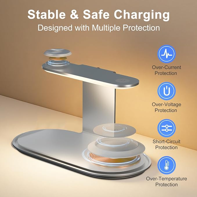 4-in-1 for Magsafe Wireless Charging: 15W Qi Magnetic Fast Charger Station Pad - Image 6